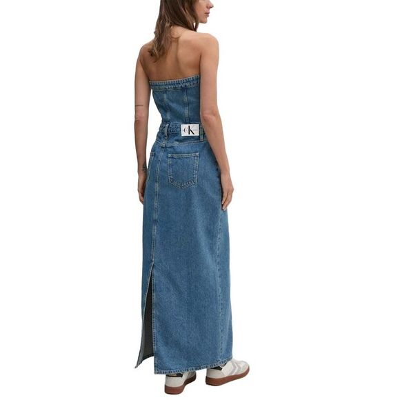 Calvin Klein Jeans Blue Cotton Long Women's Dress - Picture 3 of 4